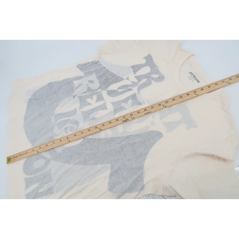 True Religion Men's Winter White Push Print Tee T-Shirt Size XL Relaxed Fit New‎